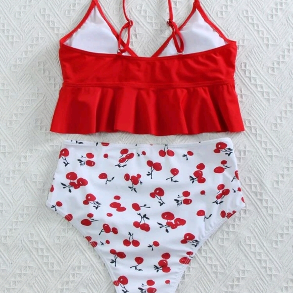 Cherry Print High Waist Bakini - Picture 6 of 6
